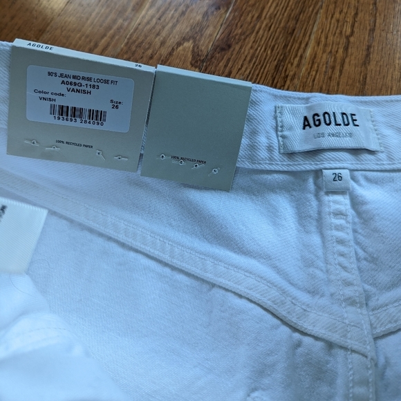 AGOLDE white 90s mid rise loose fit jeans denim 26 - Picture 4 of 14